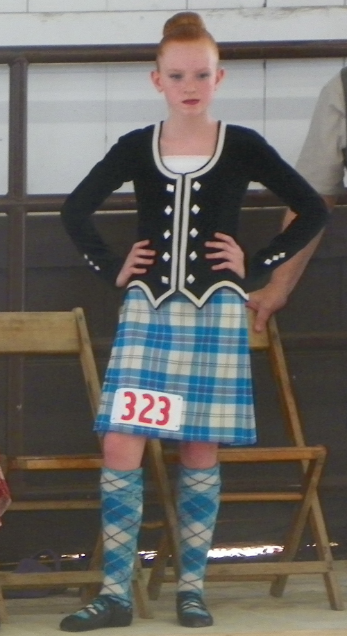 Young girl in Scottish Highland Dance competition