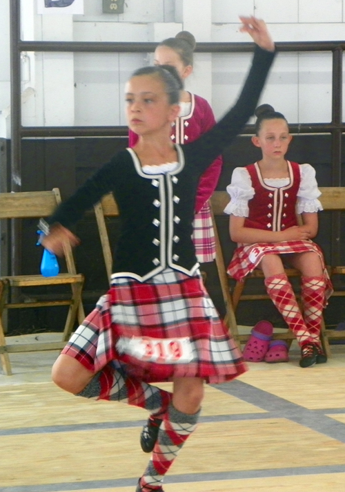 Young girl in Scottish Highland Dance competition