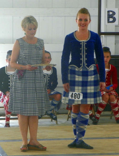 Young girl in Scottish Highland Dance competition