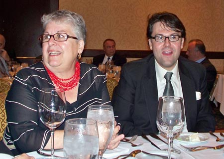 Alex Strmac with mother Lilly at the dinner with President Tadic