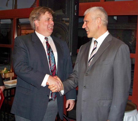 Dan Hanson greets President Boris Tadic