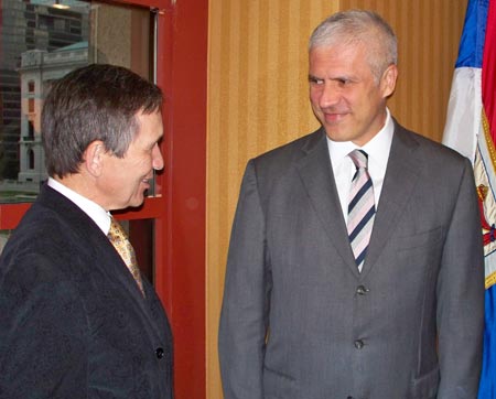 Congressman Dennis Kucinich greets President Boris Tadic