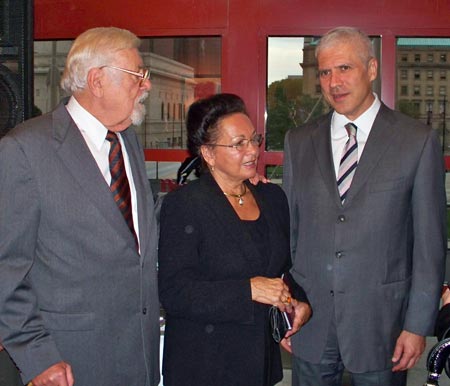 Honorary Hungarian Consul Mr. László Böjtös and wife, Georgianna Bojtos with Boris Tadic