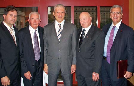 Milan Vrankovic, George Borato, President Boris Tadic, Nick Borato and Alex Machaskee