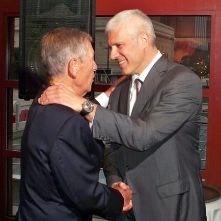 Senator George Voinovich greets President Boris Tadic