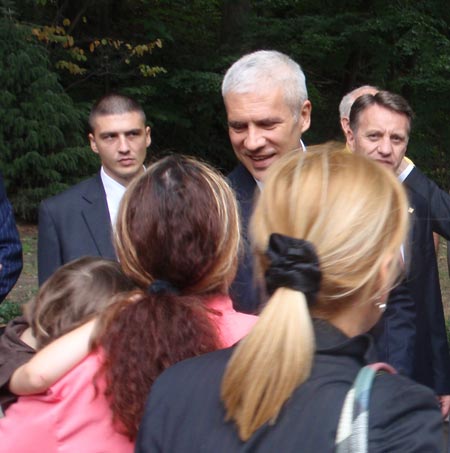 Serbian president Boris Tadic and supporters