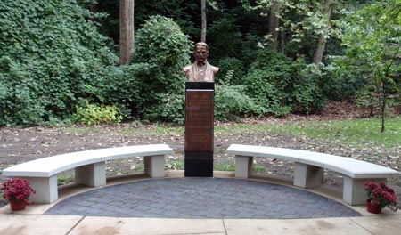 Michael Pupin bust at Cleveland Serbian Garden