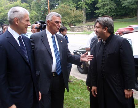 Boris Tadic, Alex Machaskee and Reverend Mile Matic