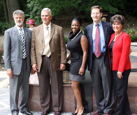 Cleveland Mayor Frank Jackson, Alex Machaskee, Valarie McCall, Steve Petras and Carol Machaskee