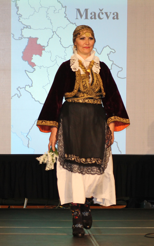 Traditional Serbian fashion costume from Machva modeled by Biljana Regan