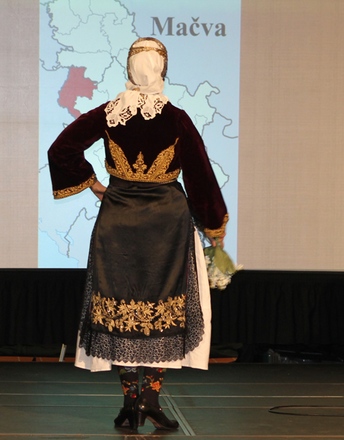 Traditional Serbian fashion costume from Machva modeled by Biljana Regan