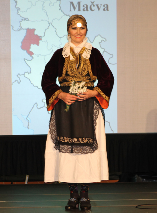 Traditional Serbian fashion costume from Machva modeled by Biljana Regan