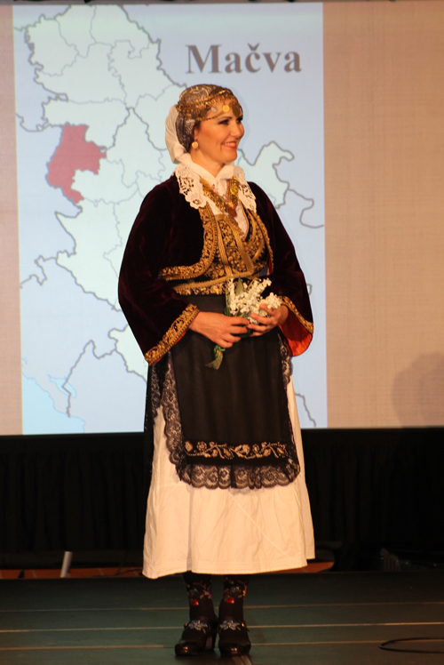 Traditional Serbian fashion costume from Machva modeled by Biljana Regan