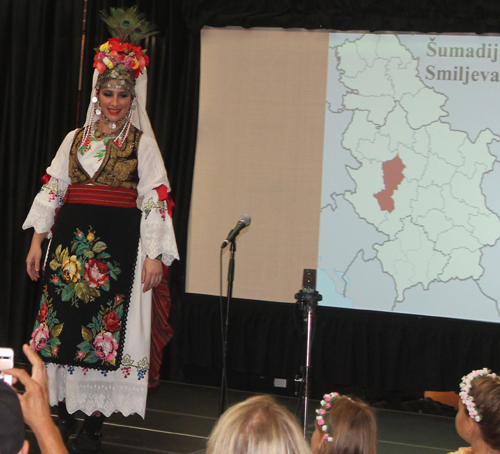 Traditional Serbian fashion costume from Sumadija Smiljevac