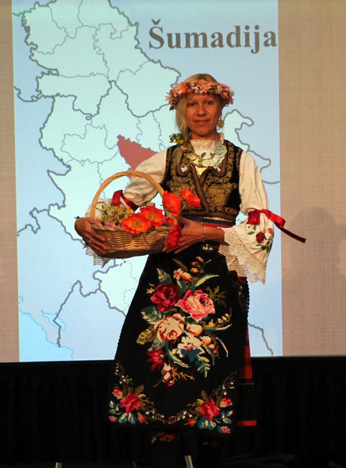 Traditional Serbian fashion costume from Sumadija