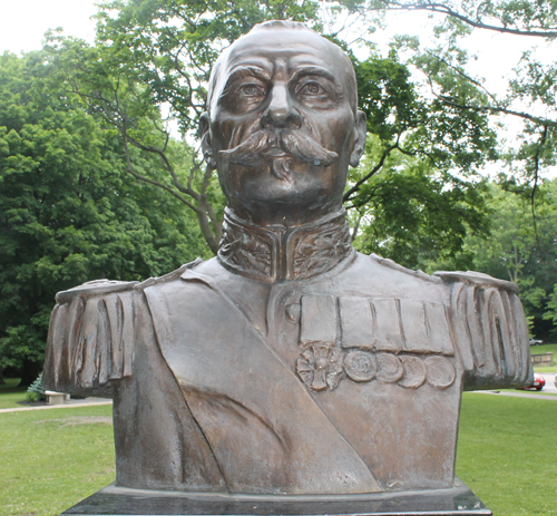 King Peter I bust in Serbian Cultural Garden in Cleveland