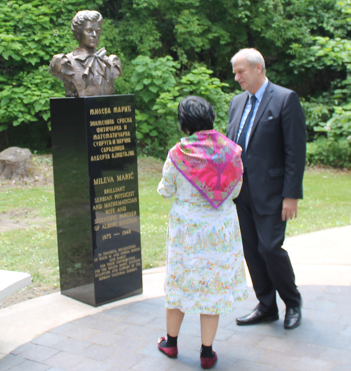 Ambassador Djerdj Matkovic and Margaret Wong at new Maric bust