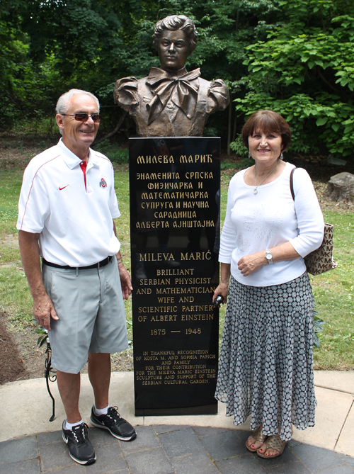 Posing with the new Mileva Maric bust