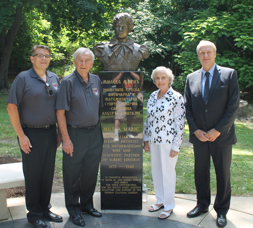 Posing with the new Mileva Maric bust