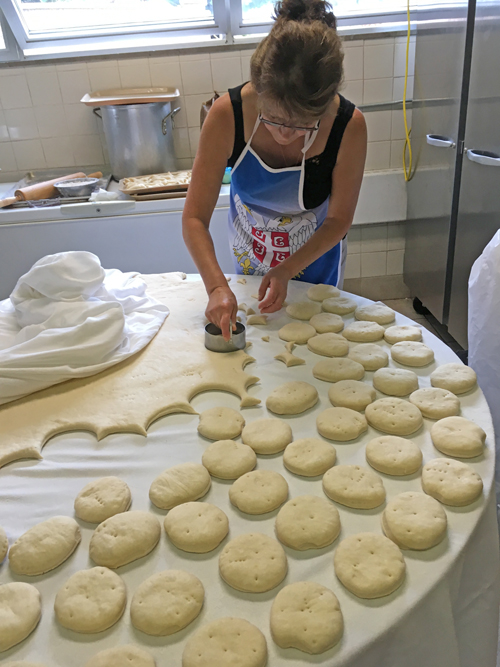 Making Serbian Krofne (doughnuts) at the Serbfest iat St Sava Church in Cleveland