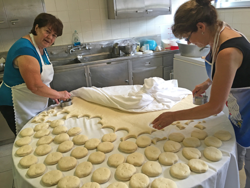 Making Serbian Krofne (doughnuts) at the Serbfest iat St Sava Church in Cleveland