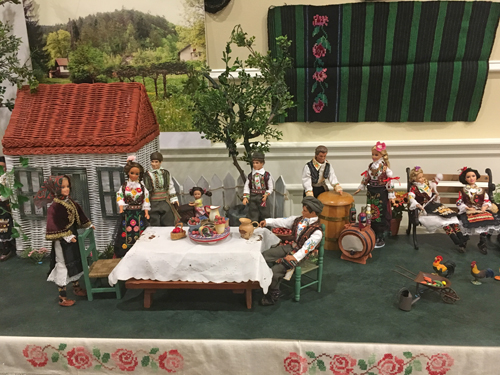 Serbian doll village display at 2017 Serb Fest in Cleveland