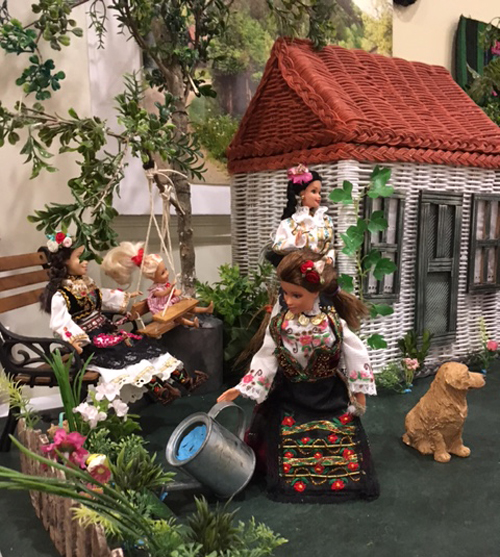 Serbian doll village display at 2017 Serb Fest in Cleveland