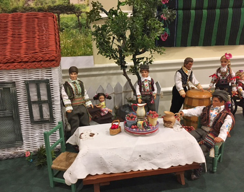 Serbian doll village display at 2017 Serb Fest in Cleveland