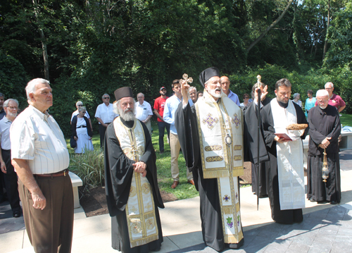 Milutin Milankovic Bust Dedication and Blessing by Bishop Irenej in Serbian Cultural Garden in Cleveland