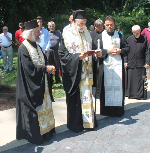 Milutin Milankovic Bust Dedication and Blessing by Bishop Irenej in Serbian Cultural Garden in Cleveland