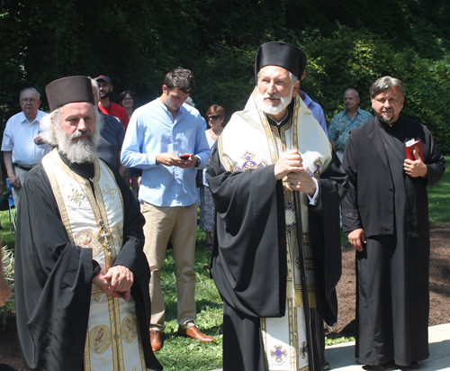 Milutin Milankovic Bust Dedication and Blessing by Bishop Irenej in Serbian Cultural Garden in Cleveland