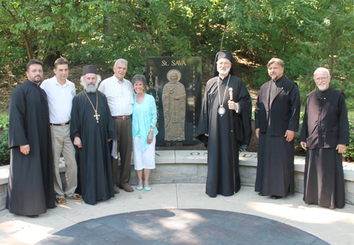 Machaskees and Clergy in front of St Sava icon