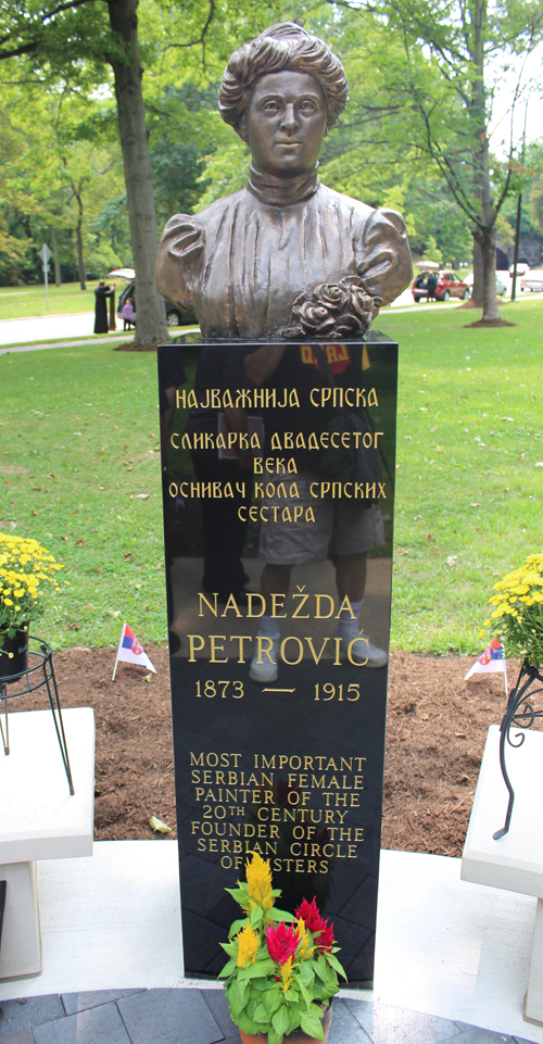 bust of Nadezda Petrovic in Cleveland Serbian Garden