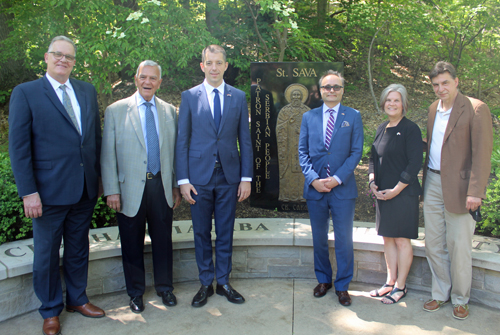 Serbian Ambassador to the US Marko Djuric and group in Serbian Cultural Garden in Cleveland