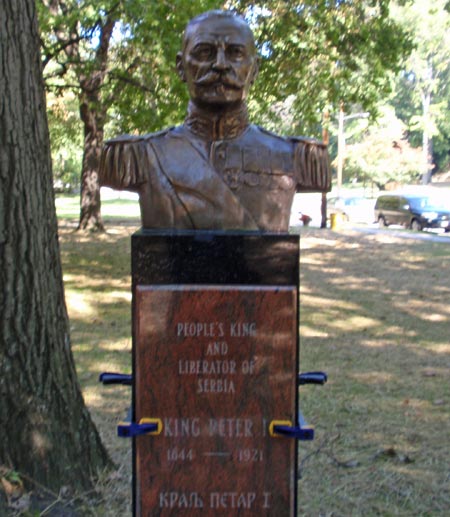 King Peter Statue in Serbian Cultural Garden in Cleveland -  (photos by Dan Hanson)