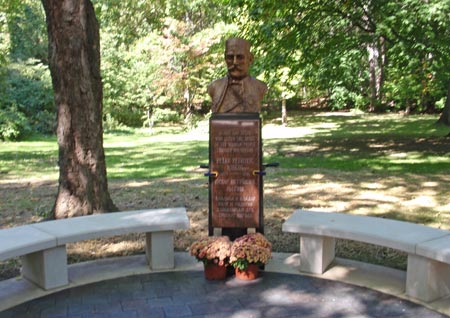 Petar Petrovic Njegos Statue in Serbian Cultural Garden in Cleveland - (photos by Dan Hanson)