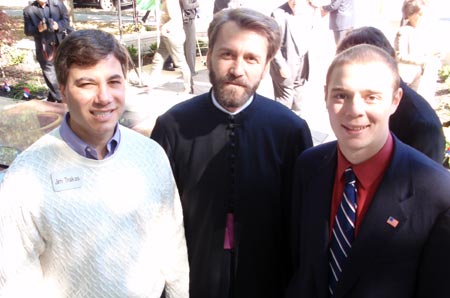 5	Jim Trakas, Reverend Zivojin Jakovljevic, and George Brown