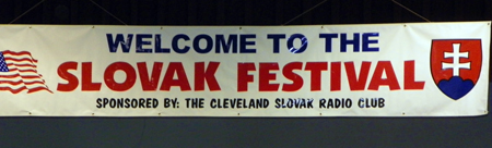Slovak Festival sign sponsored by the Cleveland Slovak Radio Club
