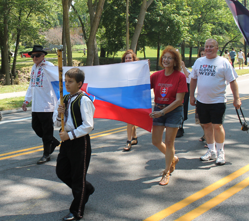 Marching with the Slovak Flag
