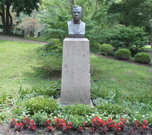Rev. Stefan Furdke  bust in Slovak Garden in Cleveland 