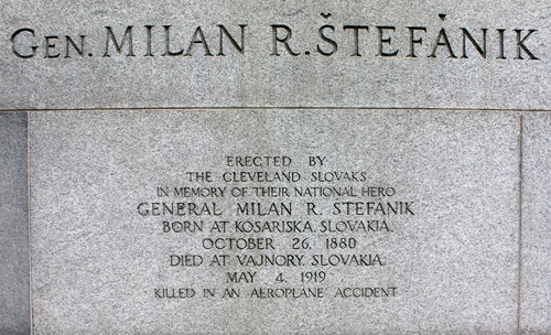 Slovak Hero General Milan R. Stefanik statue in the Slovak Cultural Garden - Cleveland, Ohio