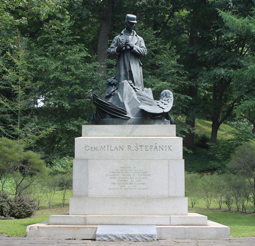 Slovak Hero General Milan R. Stefanik statue in the Slovak Cultural Garden - Cleveland, Ohio