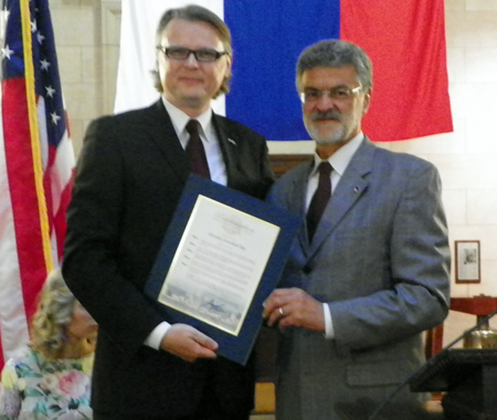 Slovenian Consul Jure Zmauc and Cleveland Mayor Frank Jackson