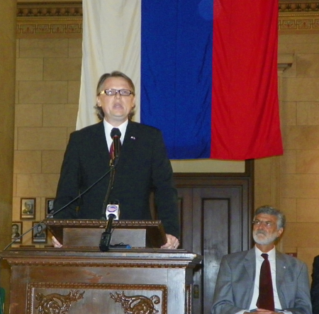 Consul General of the Republic of Slovenia Mr. Jure mauc and Cleveland Mayor Frank Jackson