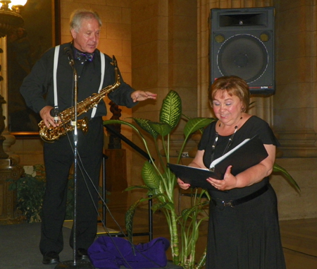 Slovenian composer and saxophonist Oto Vrhovnik and Martina Jakomin