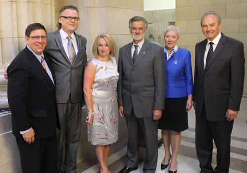 Joe Cimperman, Consul and Mrs Jure Zmauc, Mayor Jackson, Mrs and Ambassador Roman KIrn