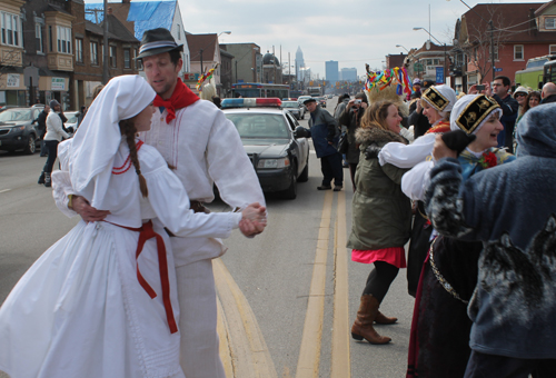 Dancing in the streets at Cleveland Kurentovanje festival