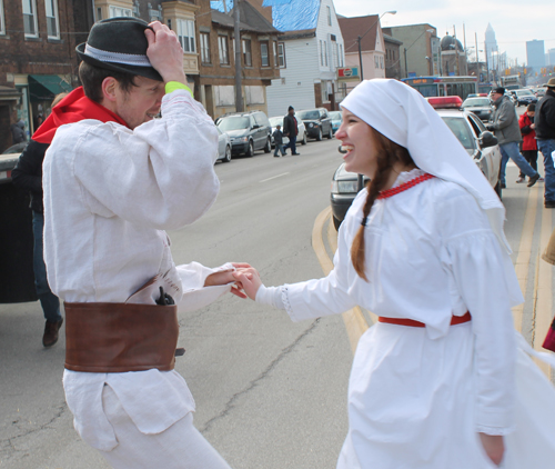 Dancing in the streets at Cleveland Kurentovanje festival