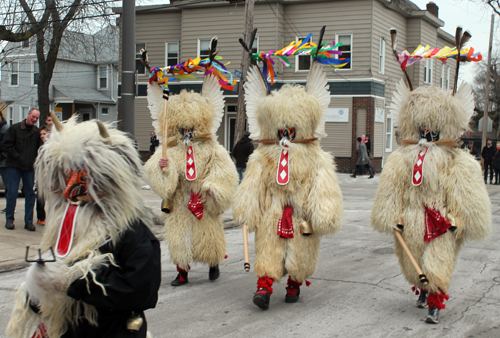 Kurenti lead the Cleveland Kurentovanje parade