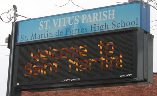 St. Vitus Parish Sign - St Martin de Porres school